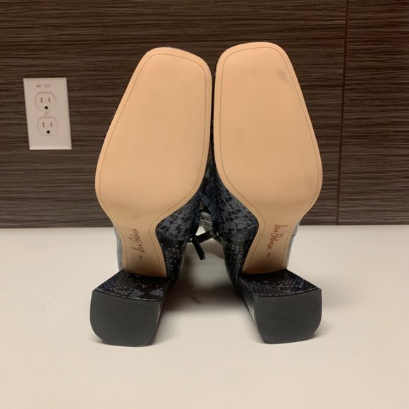 New Sam Edelman Blue Snakeskin Heel Ankle Boots - Picture 9 of 9